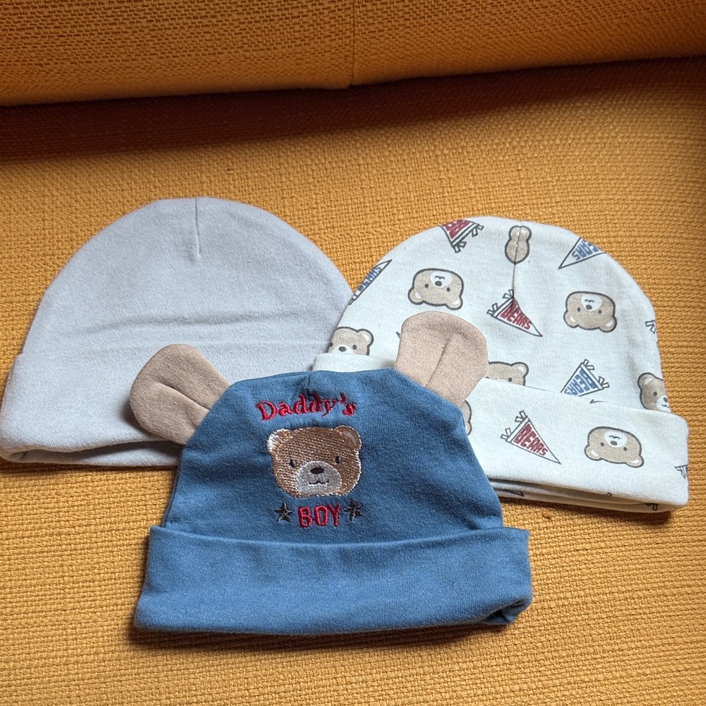3 baby hats
